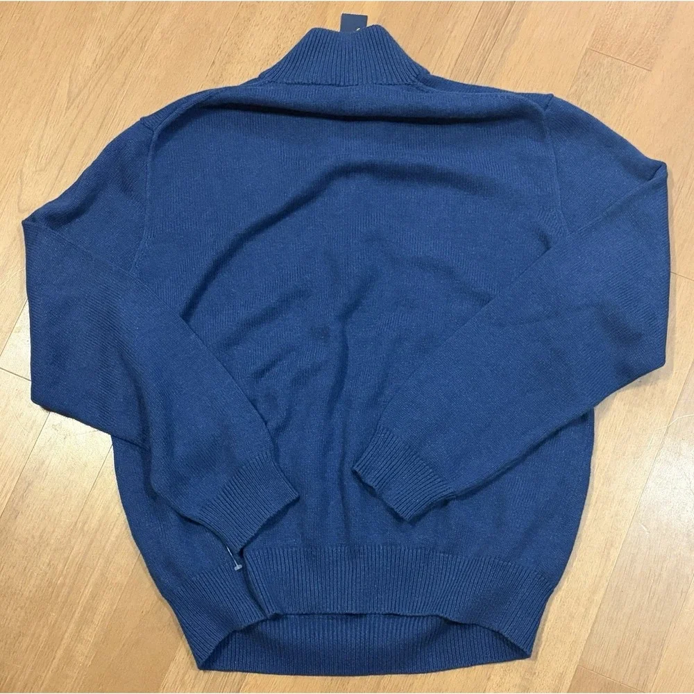 New Polo Ralph Lauren 1/4 Zip Mens XXL Blue Quarter Zip Sweater Pullover NWT